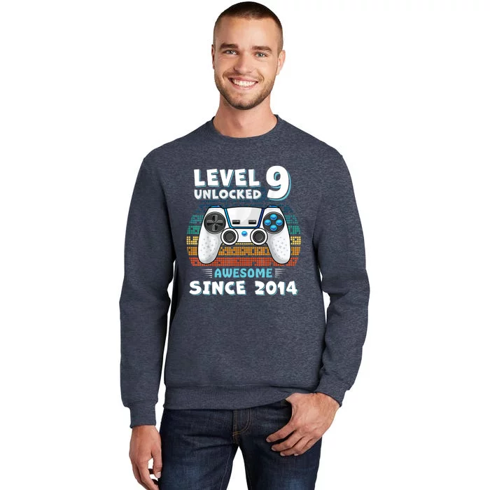 Nine 9yr BDay Son Boy Funny Gamer 9th 9 Year Old Birthday Sweatshirt