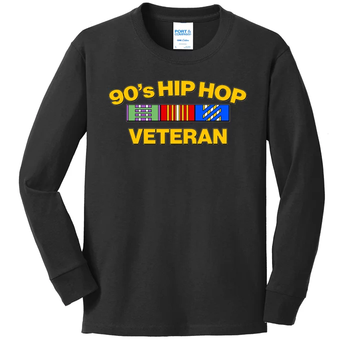 Nineties 90s Hip Hop Veteran Kids Long Sleeve Shirt