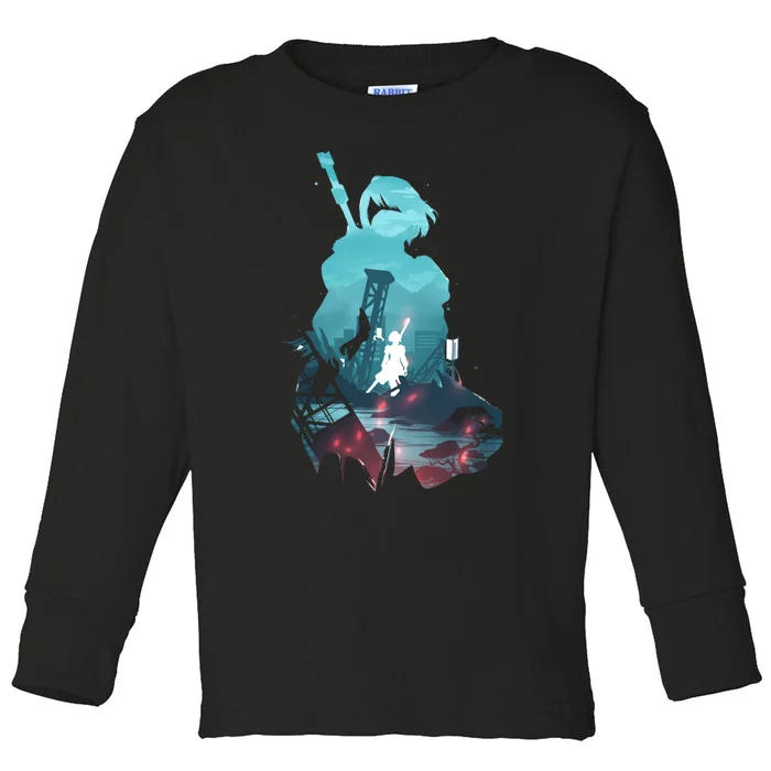 Nier Automata 2b Waifu Toddler Long Sleeve Shirt