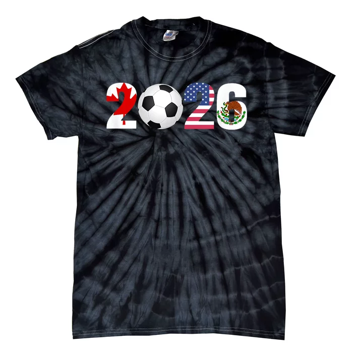 North America 2026 Football | Canada Usa Mexico Soccer Tie-Dye T-Shirt