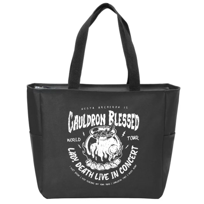 Nesta Archeron Acotar Cauldron Blessed Lady Death Band Zip Tote Bag