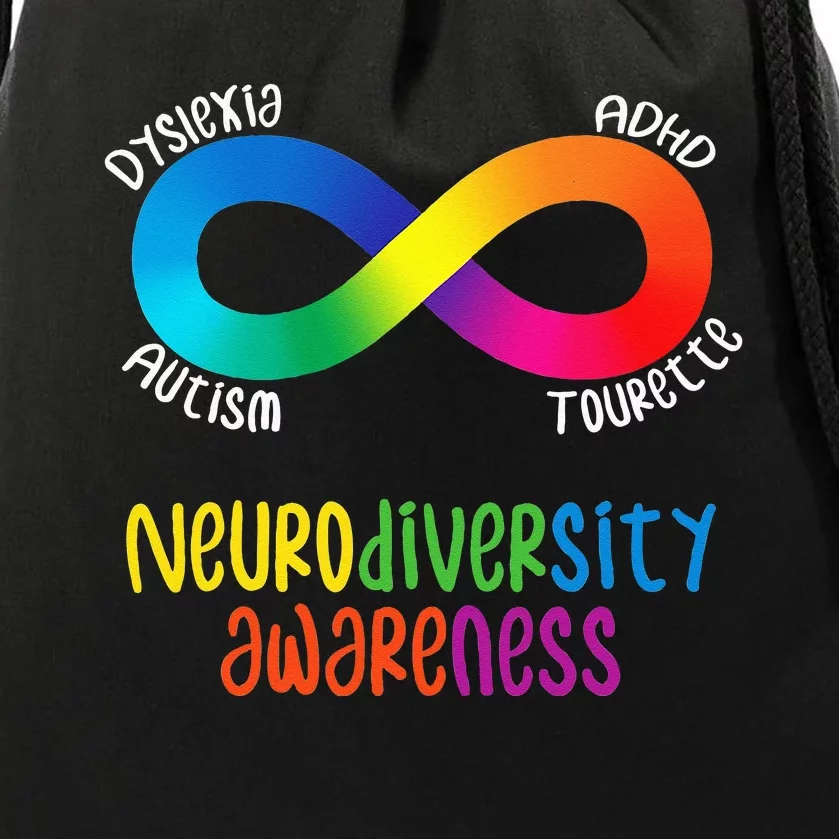 Neurodiversity Awareness ADHD Autism Dyslexia Tourette Drawstring Bag