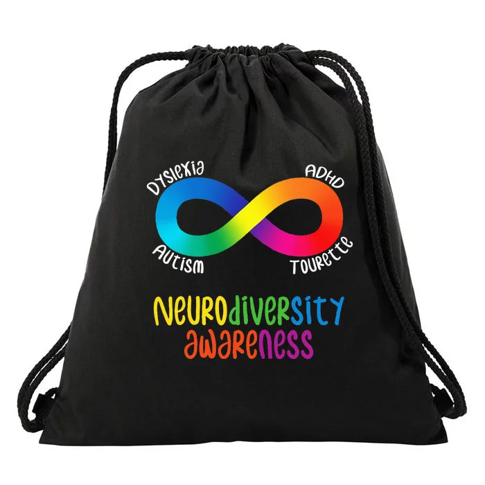 Neurodiversity Awareness ADHD Autism Dyslexia Tourette Drawstring Bag