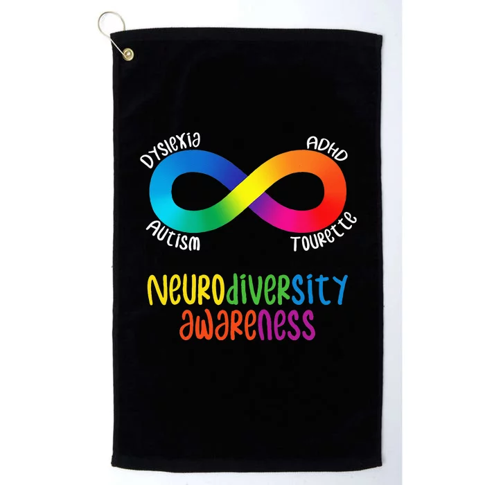 Neurodiversity Awareness ADHD Autism Dyslexia Tourette Platinum Collection Golf Towel