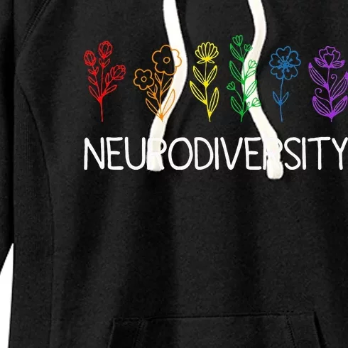 Neurodiversity April Autism Awareness Pride Rainbow Women's Fleece Hoodie