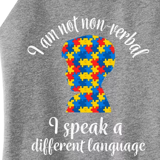 NonVerbal Autism Awareness Speech Problem Meaningful Gift Women’s Perfect Tri Rocker Tank