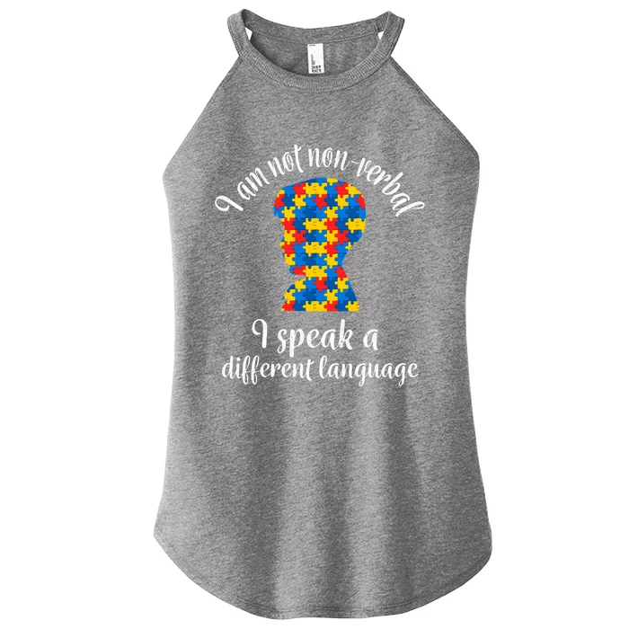 NonVerbal Autism Awareness Speech Problem Meaningful Gift Women’s Perfect Tri Rocker Tank