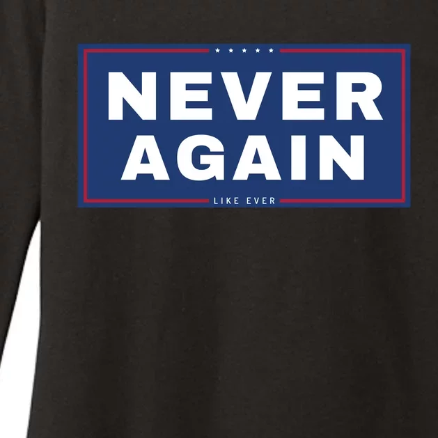 Never Again Anti Trump Womens CVC Long Sleeve Shirt