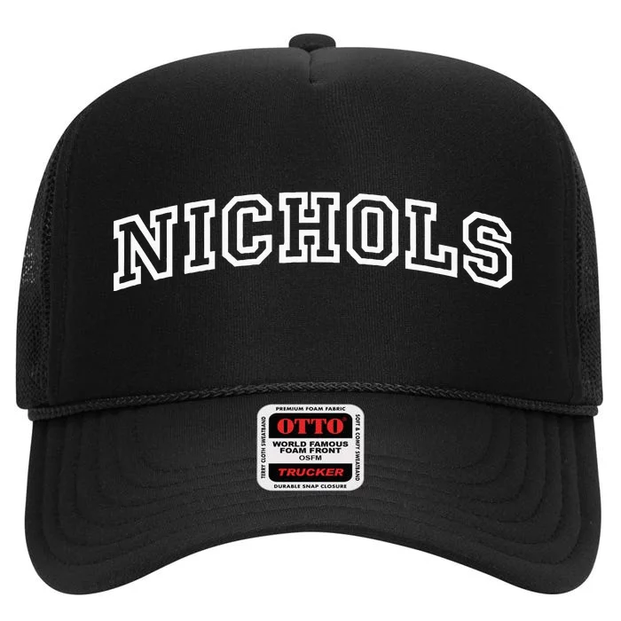 Nichols Arch Athletic College University Alumni Style High Crown Mesh Trucker Hat