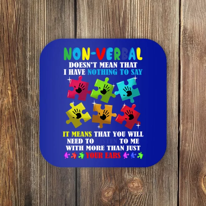 Nonverbal Autism Awareness Neurodiversity Acceptance Gift Coaster