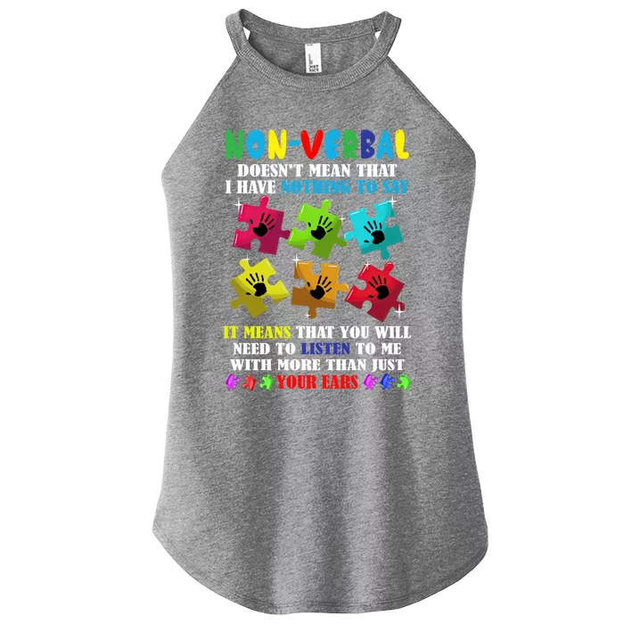 Nonverbal Autism Awareness Neurodiversity Acceptance Gift Women’s Perfect Tri Rocker Tank