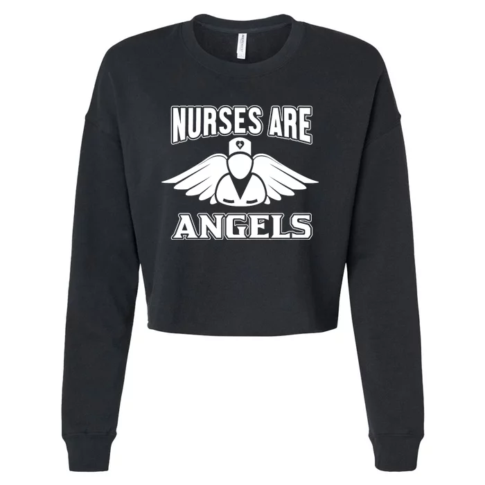 Nurses Are Angels Cropped Pullover Crew