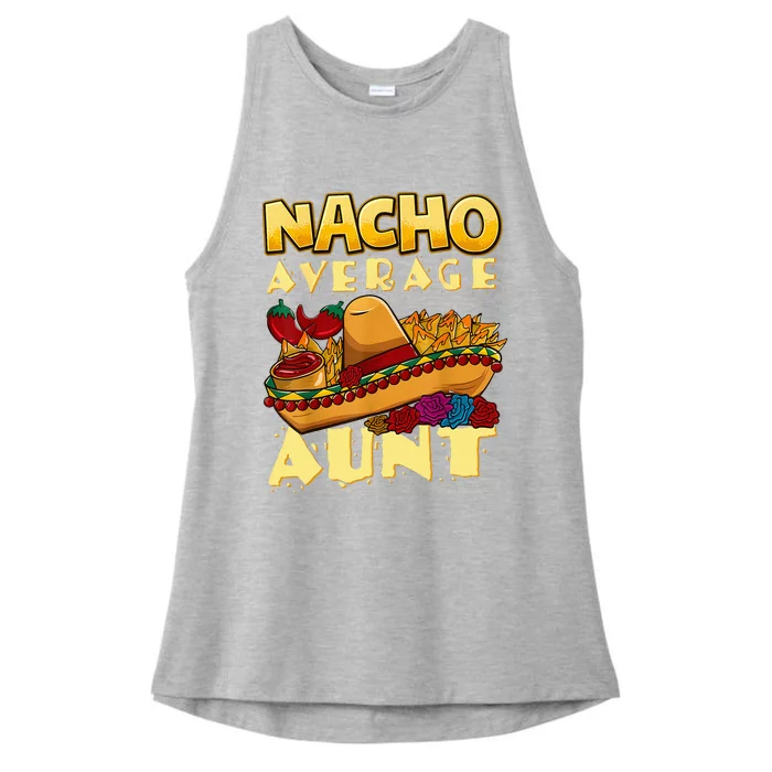 Nacho Average Aunt Mexican Cinco De Mayo Ladies Tri-Blend Wicking Tank