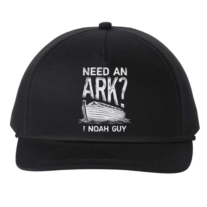 Need An Ark I Noah Guy Funny Christian Pun Humor Snapback Five-Panel Rope Hat