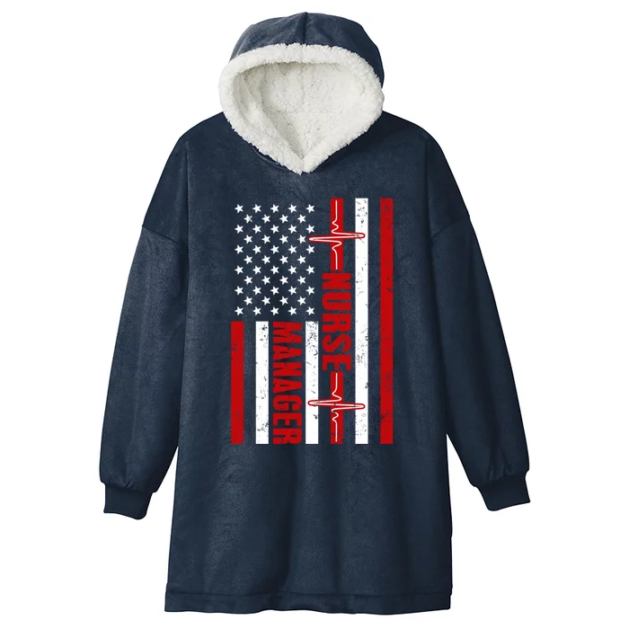 Nurse Ager American Flag Usa Heartbeat Stethoscope Nurse Cute Gift Hooded Wearable Blanket