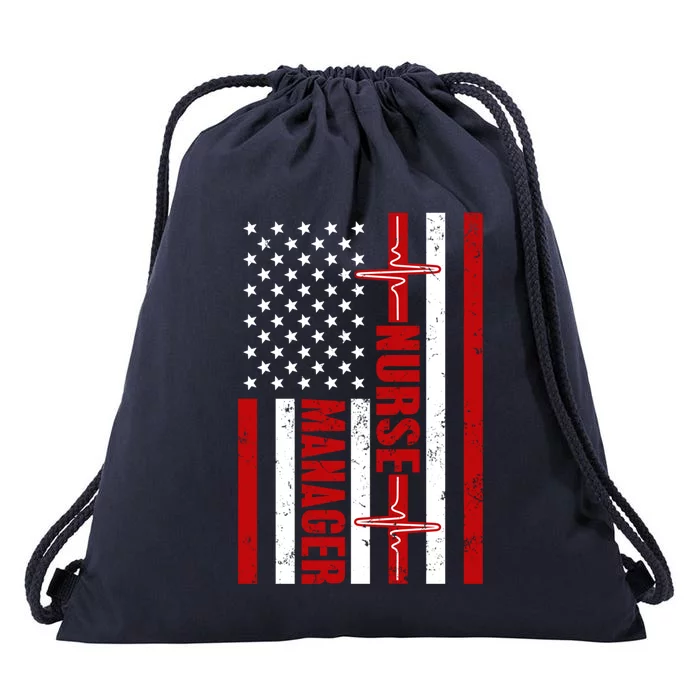 Nurse Ager American Flag Usa Heartbeat Stethoscope Nurse Cute Gift Drawstring Bag