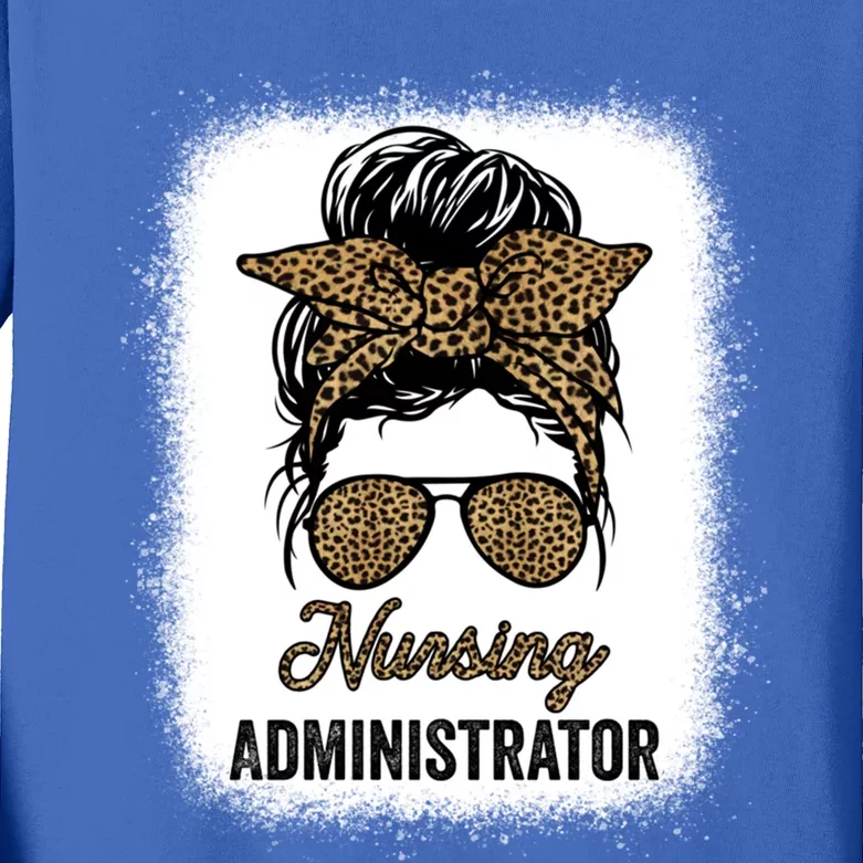 Nursing Administrator Appreciation Day Leopard For Nurses Gift Kids Long Sleeve Shirt