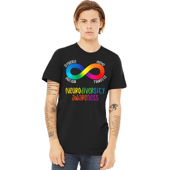 Neurodiversity Awareness Adhd Autism Dyslexia Tourette Premium T-Shirt