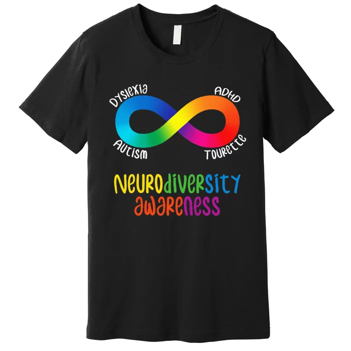 Neurodiversity Awareness Adhd Autism Dyslexia Tourette Premium T-Shirt