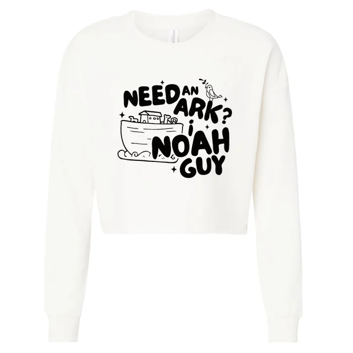 Need An Ark I Noah Guy NoahS Story Pun Humor Fishingman Cropped Pullover Crew