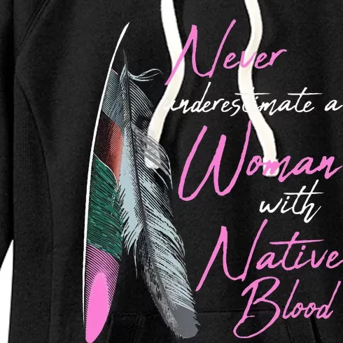 Native American A Woman With Native Blood American Women's Fleece Hoodie