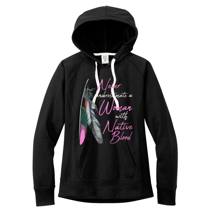 Native American A Woman With Native Blood American Women's Fleece Hoodie