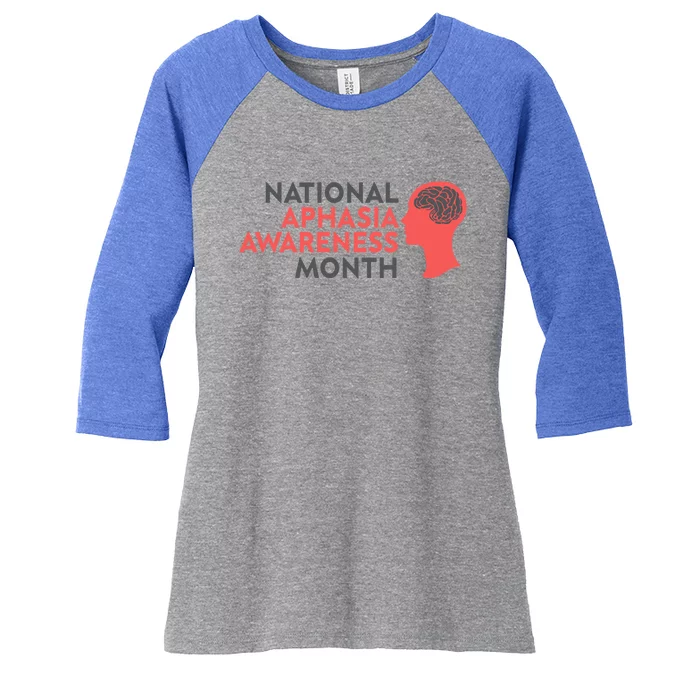 National Aphasia Awareness Month Gift Women's Tri-Blend 3/4-Sleeve Raglan Shirt