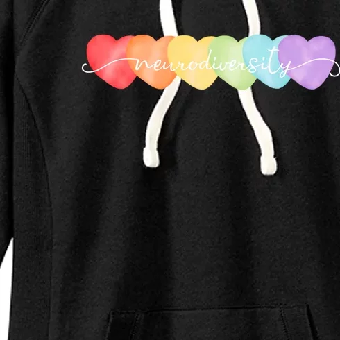 Neurodiversity Autism Awareness Hearts Women's Fleece Hoodie