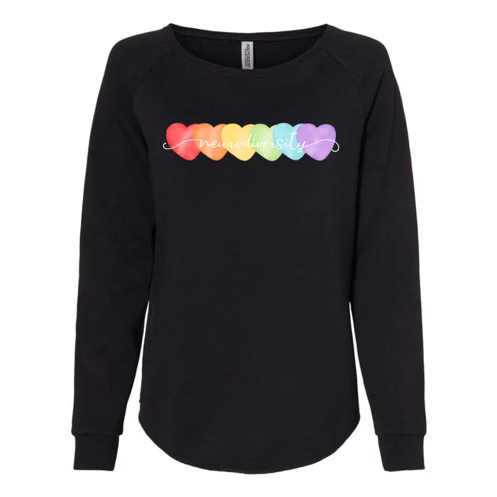 Neurodiversity Autism Awareness Hearts Womens California Wash Sweatshirt