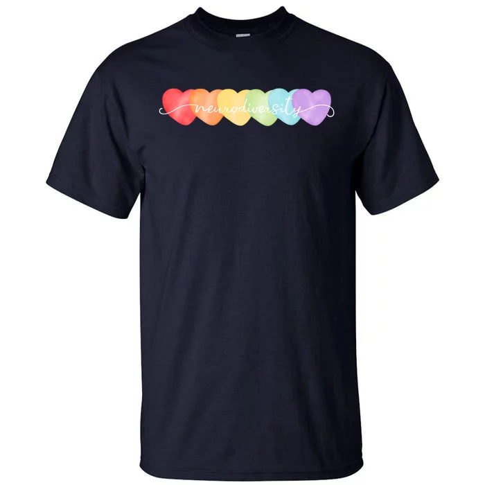 Neurodiversity Autism Awareness Hearts Tall T-Shirt