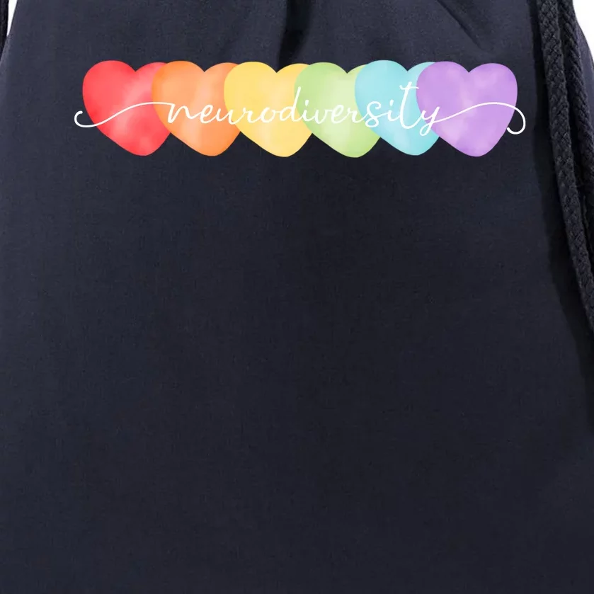 Neurodiversity Autism Awareness Hearts Drawstring Bag