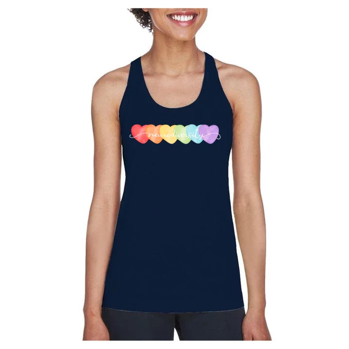 Neurodiversity Autism Awareness Hearts Women's Racerback Tank