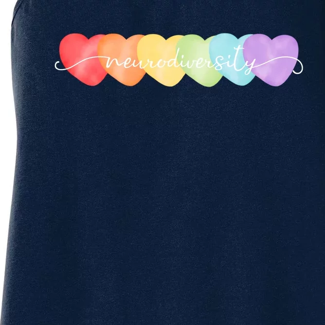 Neurodiversity Autism Awareness Hearts Women's Racerback Tank