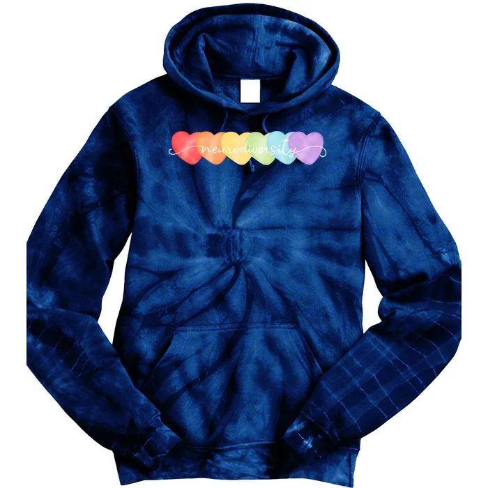 Neurodiversity Autism Awareness Hearts Tie Dye Hoodie