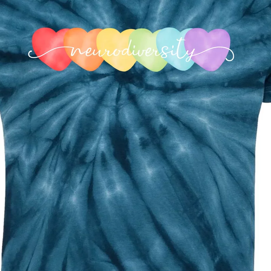 Neurodiversity Autism Awareness Hearts Kids Tie-Dye T-Shirt