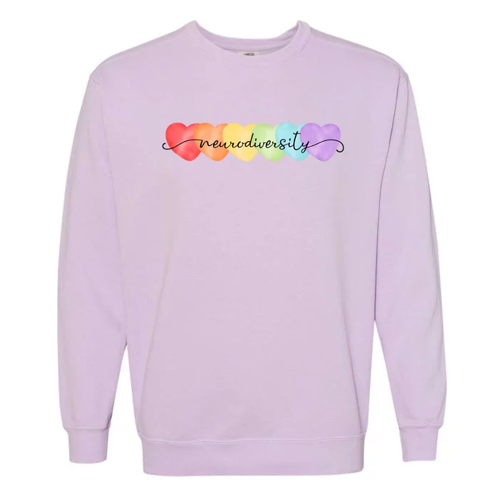 Neurodiversity Autism Awareness Hearts Garment-Dyed Sweatshirt