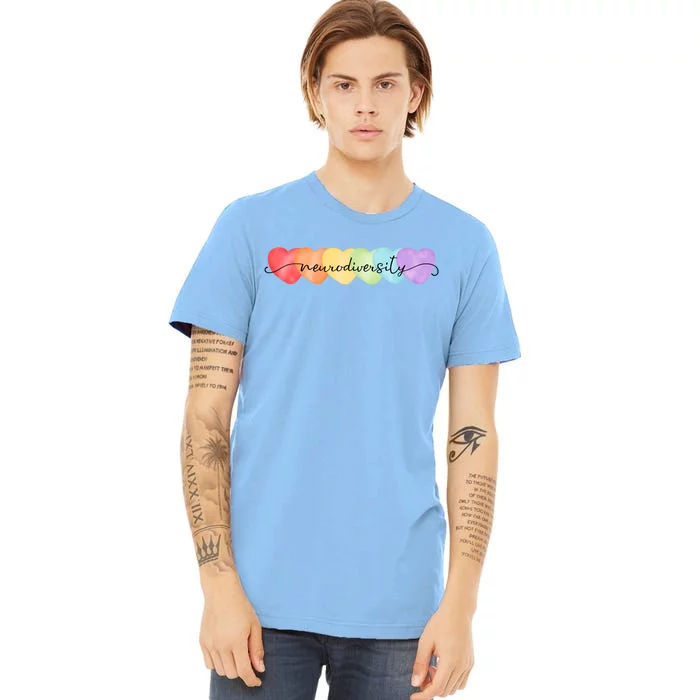 Neurodiversity Autism Awareness Hearts Premium T-Shirt