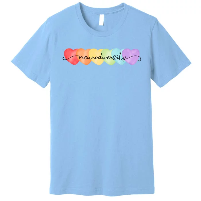 Neurodiversity Autism Awareness Hearts Premium T-Shirt