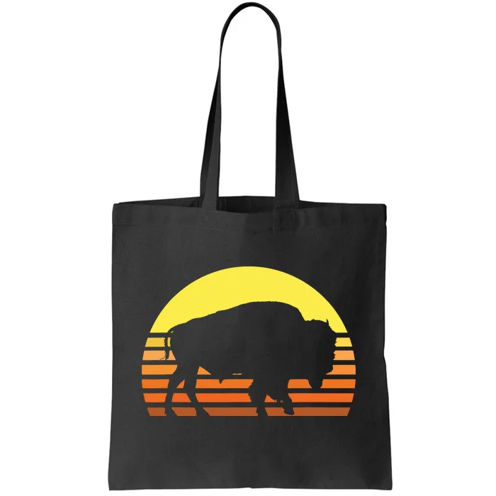 Native American Bison Buffalo Bull Western Indian Retro Sun Tote Bag