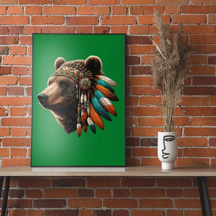 Native American Bear Artwork Native American Day Design Poster