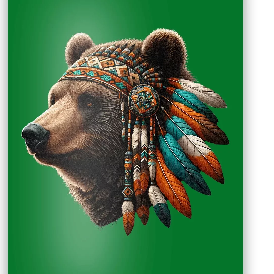 Native American Bear Artwork Native American Day Design Poster