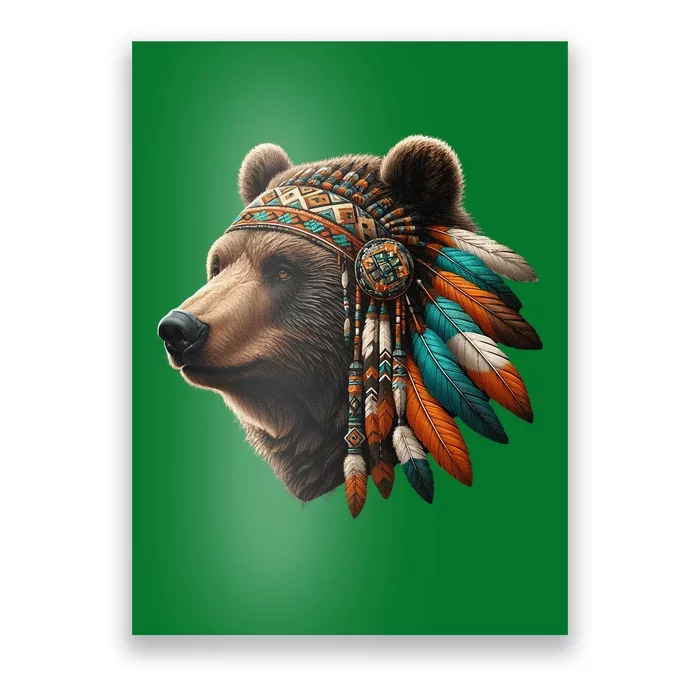 Native American Bear Artwork Native American Day Design Poster