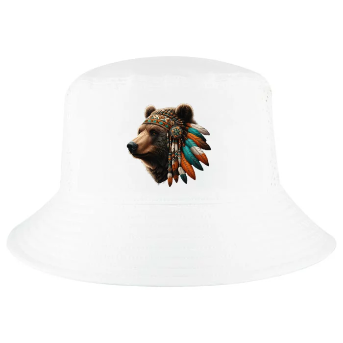 Native American Bear Artwork Native American Day Design Cool Comfort Performance Bucket Hat