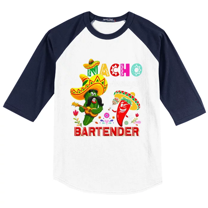 Nacho Average Bartender Funny Cactus Chili Sombrero Singing Baseball Sleeve Shirt