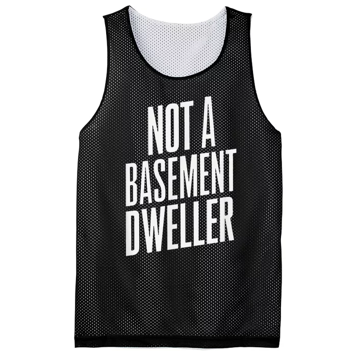 Not A Basement Dweller Funny Mesh Reversible Basketball Jersey Tank