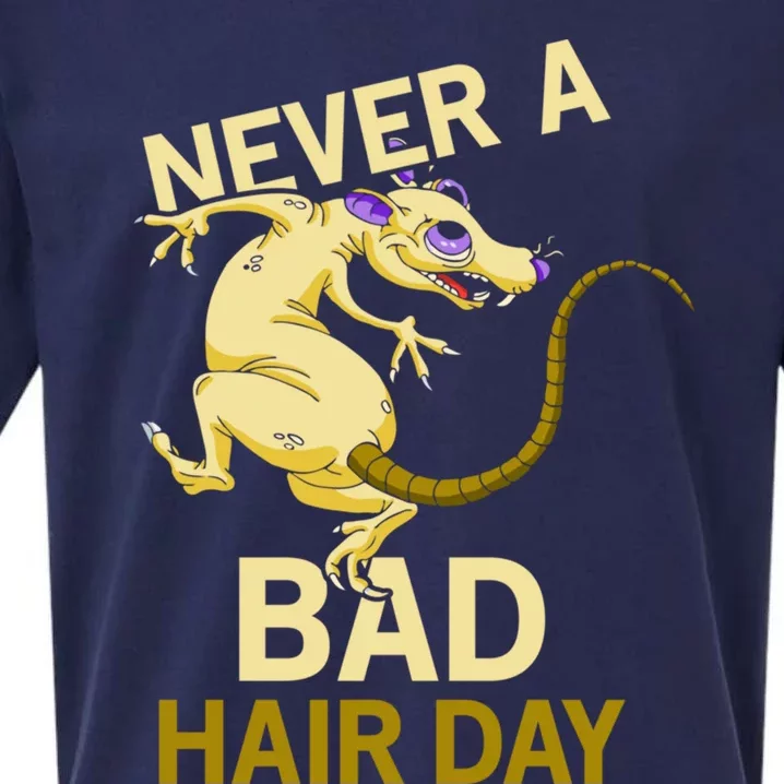 Never A Bad Hair Day Gift Hairless Rats Gift Sueded Cloud Jersey T-Shirt