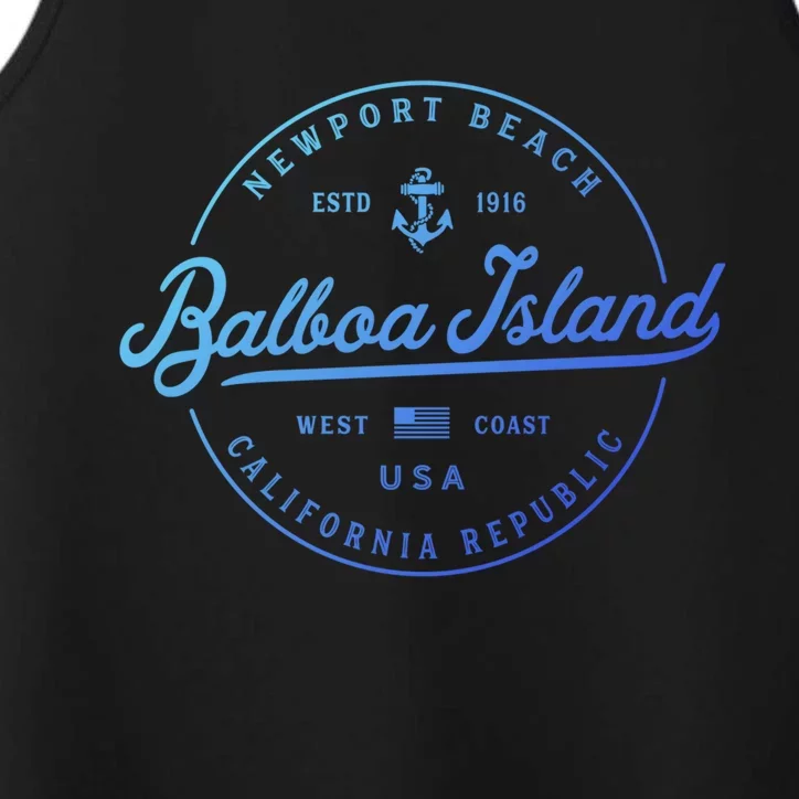 Nautical Anchor Balboa Island California Travel Vacation Gift Performance Tank