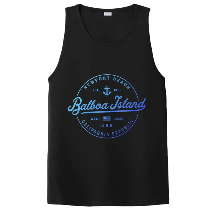 Nautical Anchor Balboa Island California Travel Vacation Gift Performance Tank