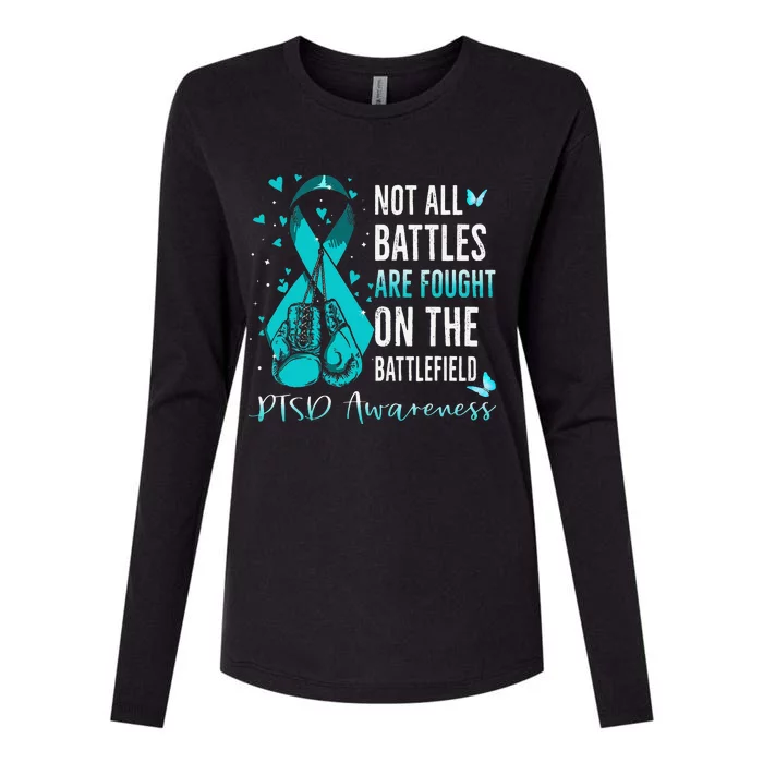 Not All Battles Are Fought On The Battlefield PTSD Awareness Womens Cotton Relaxed Long Sleeve T-Shirt