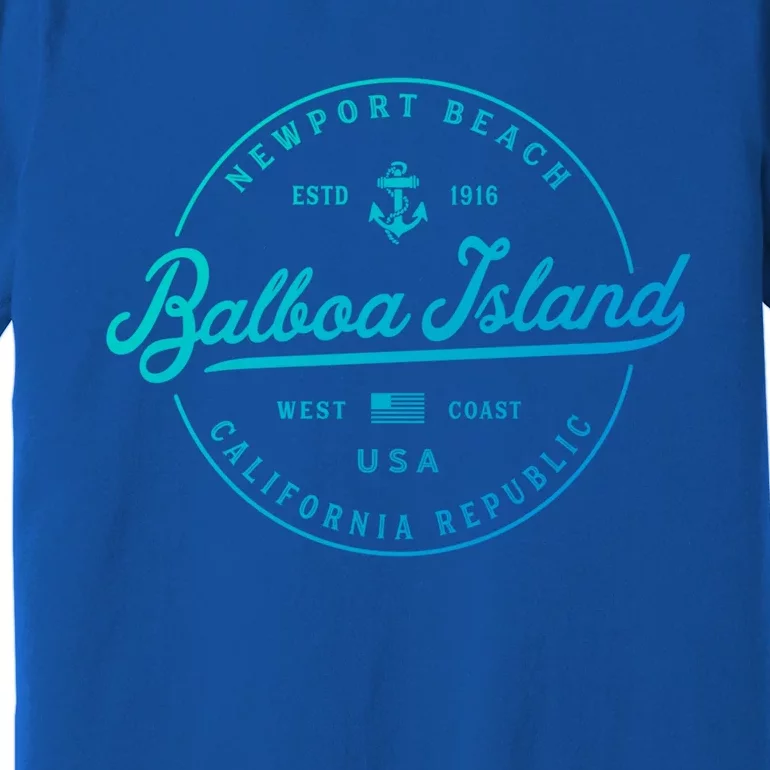 Nautical Anchor Balboa Island California Travel Vacation Gift Premium T-Shirt